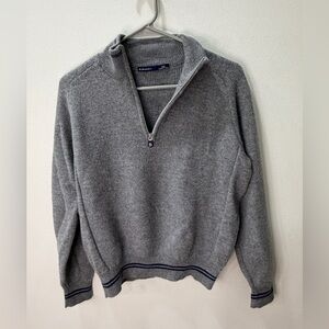 MEN'S B. DRADDY ALPACA 1/4 ZIP SWEATER, SIZE: M, COLOR: GREY